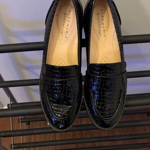 Alex Marie Glossy Black Patent Leather Women’s Slip-On Loafers